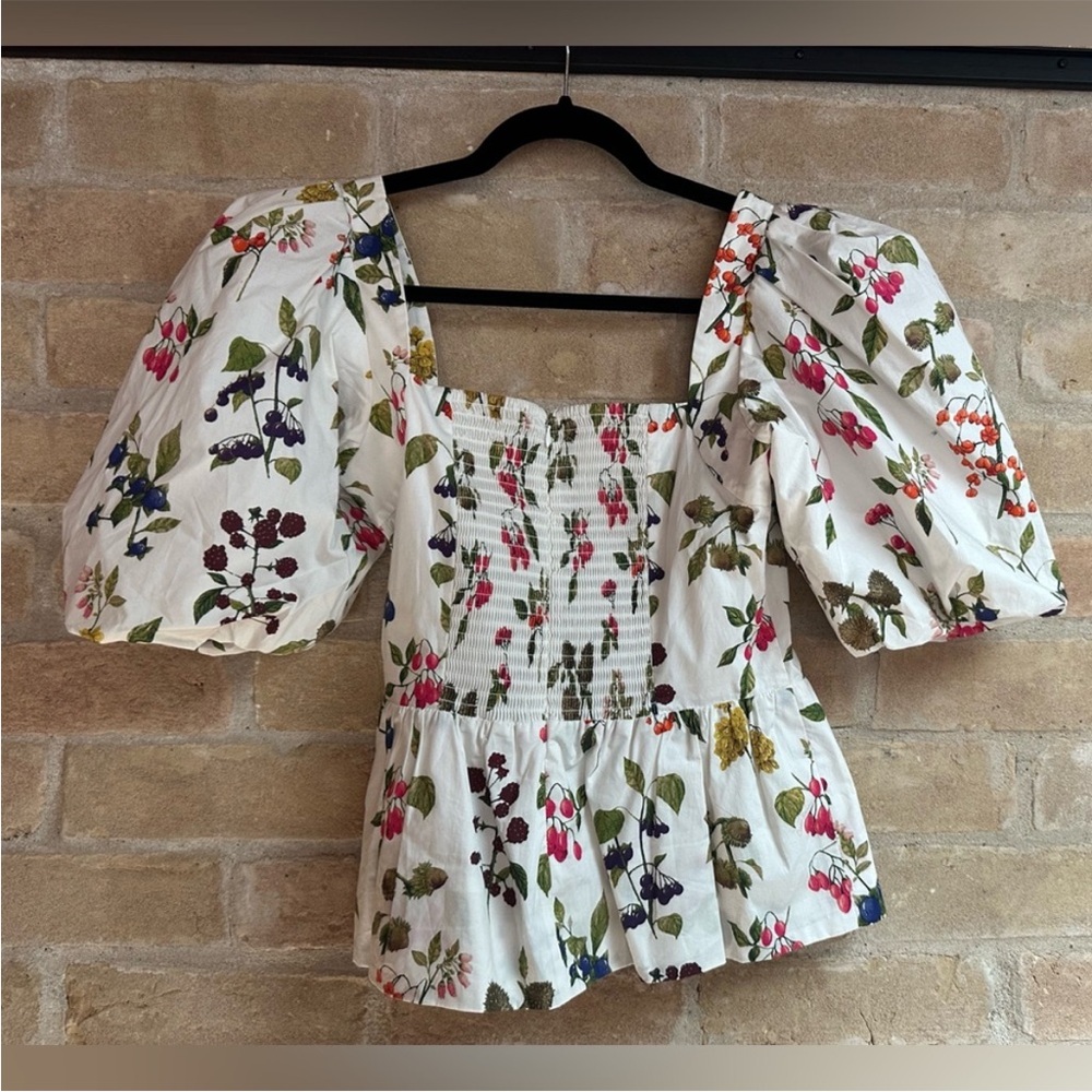 Cara Cara Alexis puff sleeve peplum top - Picture 5 of 6